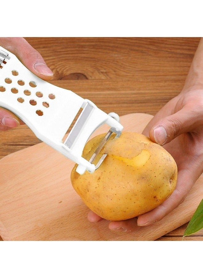 NZONE STORE Multi-Purpose Vegetable Grater, Slicer & Peeler with Stainless Steel Blades, Handheld Kitchen Tool for Potatoes, Carrots, Cucumbers & Zucchini – 17 × 7.4 × 1.2 cm - Image 2