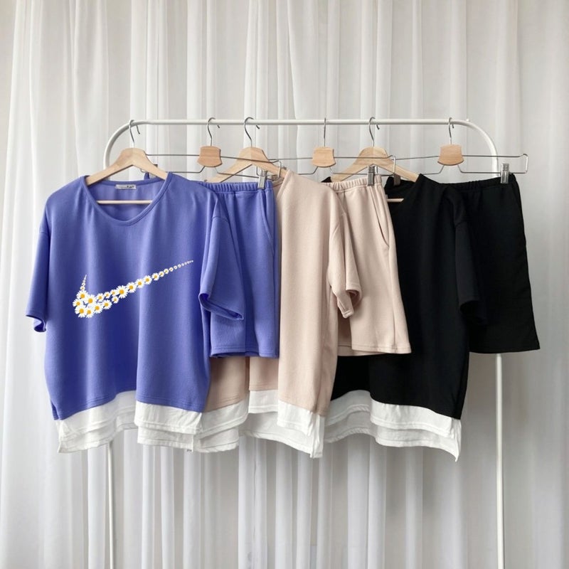2023 Spring Summer Womens Sporty Chic Outfit Set Khaki  - Image 1