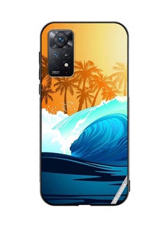 Protective Case Cover For Xiaomi Redmi Note 11E Pro Tropical Surfing Wave At Sunrise With Palm Tree Design Multicolour