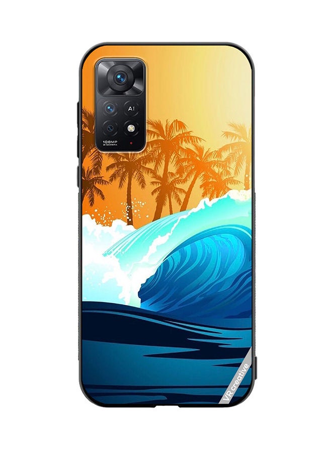 VR CREATIVE - Protective Case Cover For Xiaomi Redmi Note 11E Pro Tropical Surfing Wave At Sunrise With Palm Tree Design Multicolour - Image 1