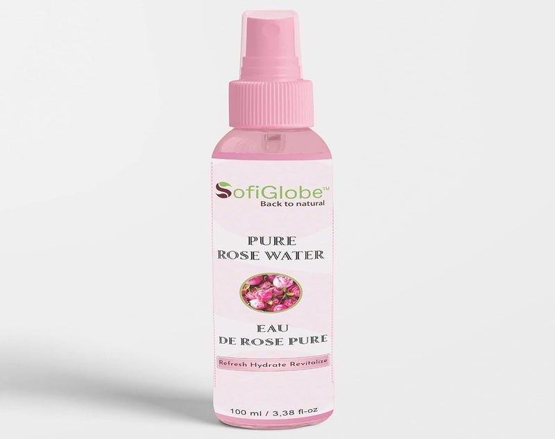 SofiGlobe Organic Rose Water for face and Hair Rose Damascena of Morocco hydrosol100 Pure It soothes Tones cleanses refreshes and Deeply hydrates The face Skin and Scalp 