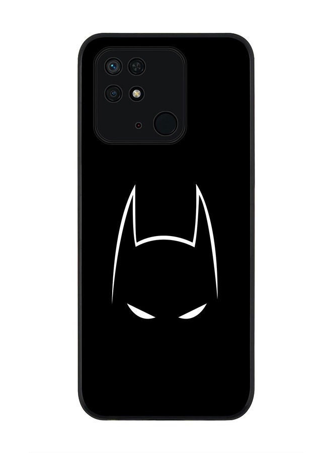 Stylizedd Rugged Black edge case for Redmi 10C 4G  Slim fit Soft Case Flexible Rubber Edges Anti Drop TPU Gel Thin Cover - Sneaky Bat - Image 1