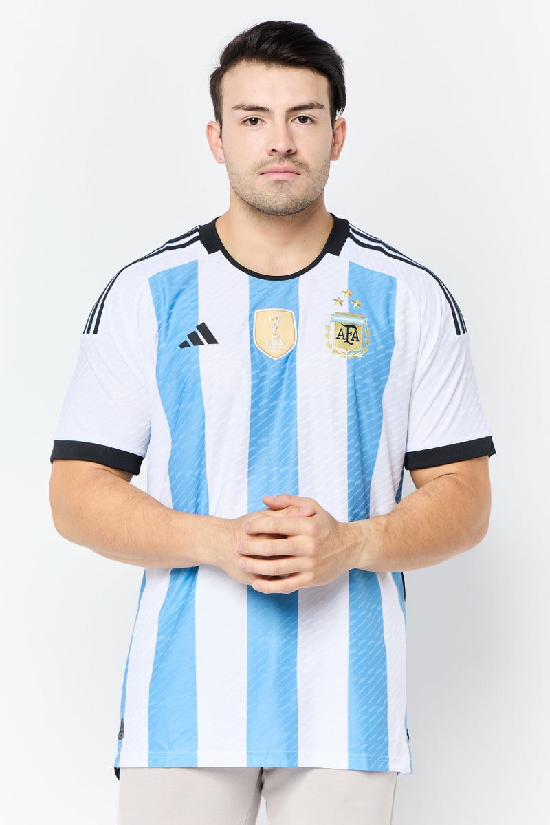 Adidas Men Sportswear Fit Short Sleeve Football Jersey, White - Image 1