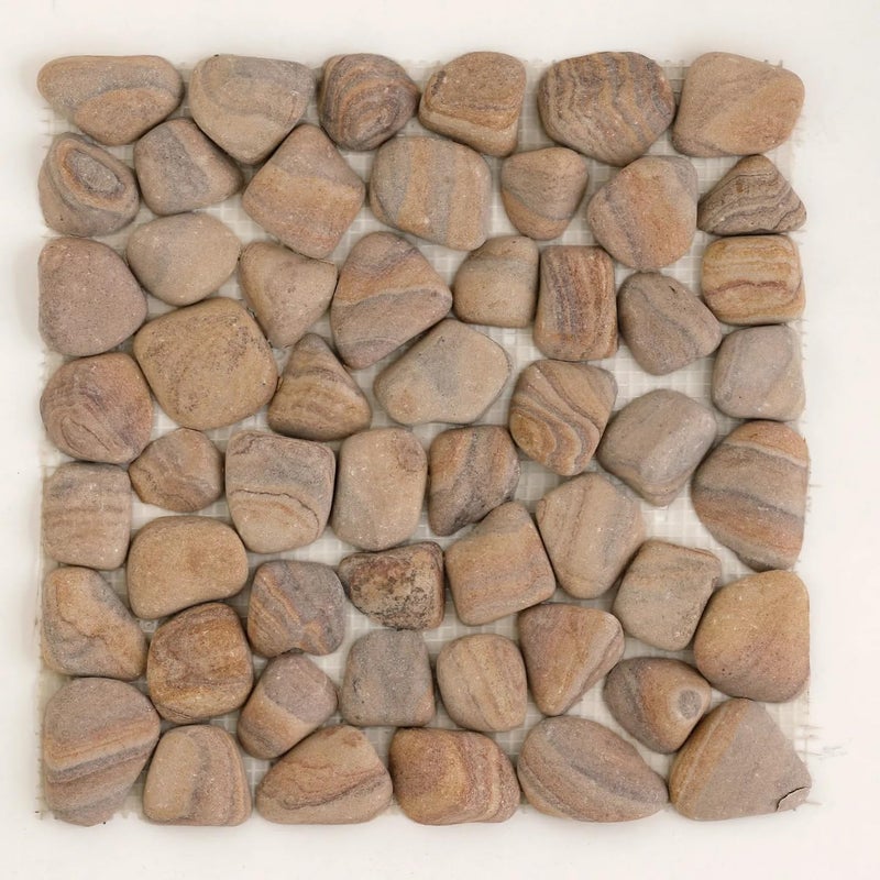 STONE STORIES بلاط موزاييك من الحجر الرملي الملون لواجهة الجدران والأرضيات 30 سم × 30 سم - Image 1