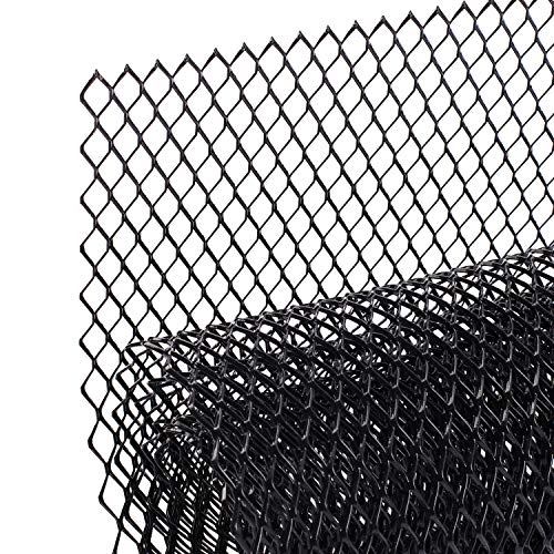 AggAuto Universal 40"x13" Car Grill Mesh - Aluminum Alloy Automotive Grille Insert Bumper 6x12mm Hexagon Hole, One of the Most Multifunctional Shape Grids 100x33cm Black - Image 1