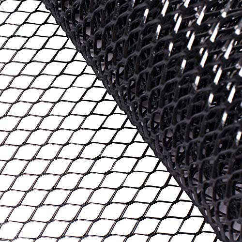 AggAuto Universal 40"x13" Car Grill Mesh - Aluminum Alloy Automotive Grille Insert Bumper 6x12mm Hexagon Hole, One of the Most Multifunctional Shape Grids 100x33cm Black - Image 2