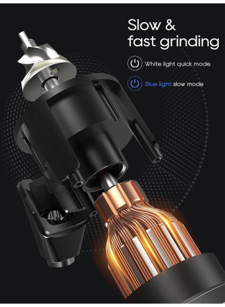 هيبرو مطحنة قهوة كهربائية مخروطية الشكل HiBREW G5A بقطر 48 مم، بتصميم سيليكون بملمس جلدي، مطحنة حبوب قهوة صغيرة الحجم محمولة، مثالية لتحضير الإسبريسو والقهوة التركية. - Image 5