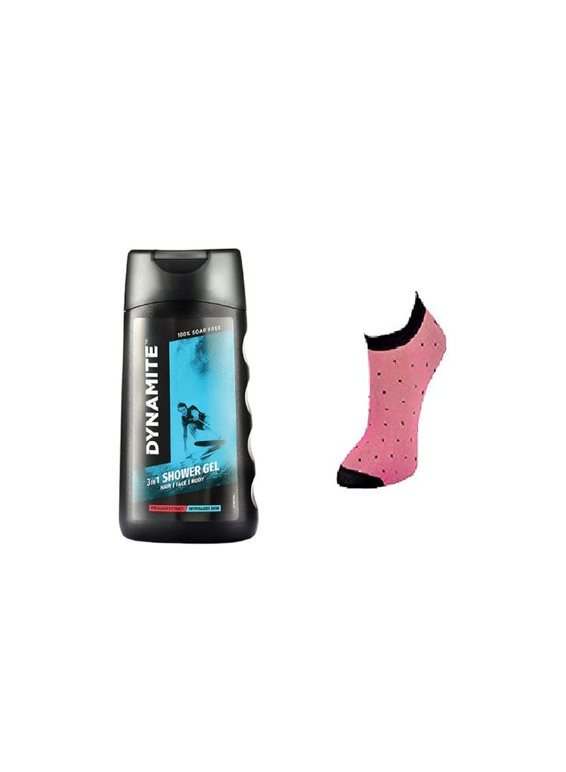 Nutrilite Amway - Dynamite 3 in 1 Shower Gel - 250 ml and women thin socks [free size] [Assorted Colors] - Image 1