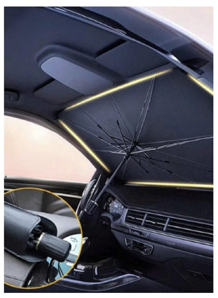 Car Foldable Sunshade Umbrella for Front Windshield – UV-Blocking Heat Reflector, Universal Fit Sun Shield Protector, Portable Foldable Car Window Shade for Sedan, SUV & Truck - Image 3