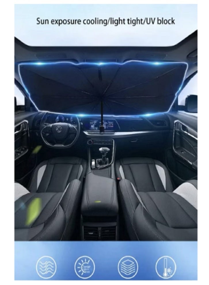 Car Foldable Sunshade Umbrella for Front Windshield – UV-Blocking Heat Reflector, Universal Fit Sun Shield Protector, Portable Foldable Car Window Shade for Sedan, SUV & Truck - Image 5