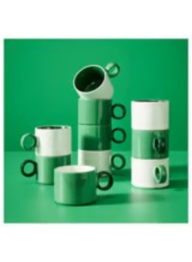 Mug white green 30 cl - Image 3