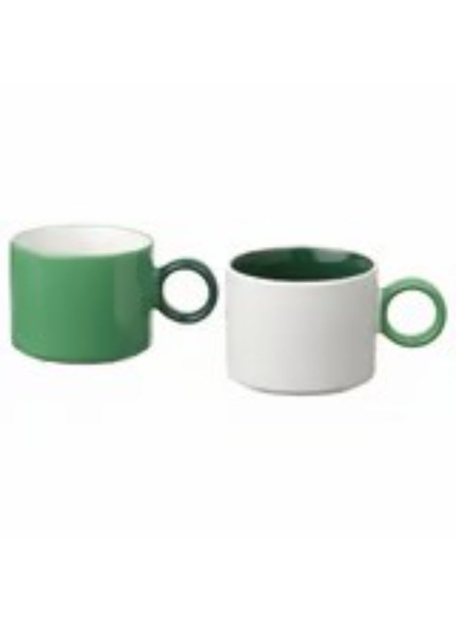Mug white green 30 cl - Image 1