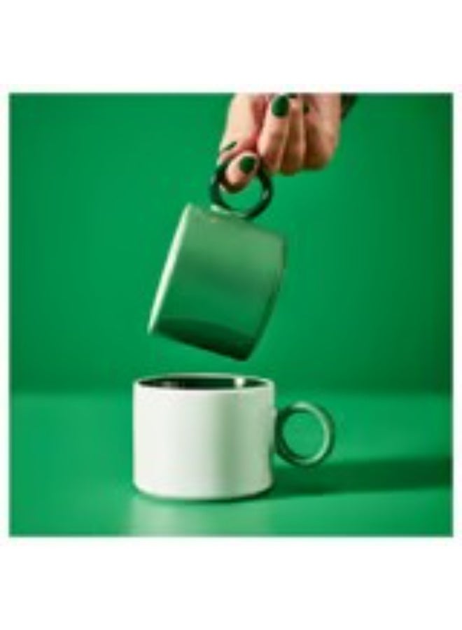 Mug white green 30 cl - Image 2