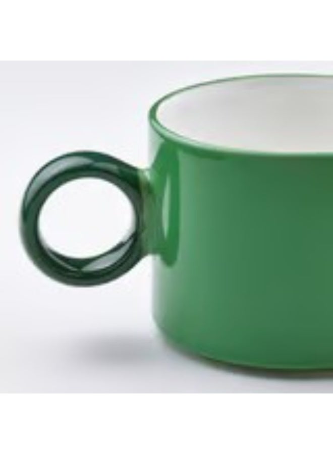 Mug white green 30 cl - Image 4