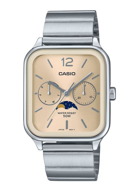 CASIO Standard Analog Beige Dial Stainless Steel Band Unisex Watch-MTP-M305D-9AV