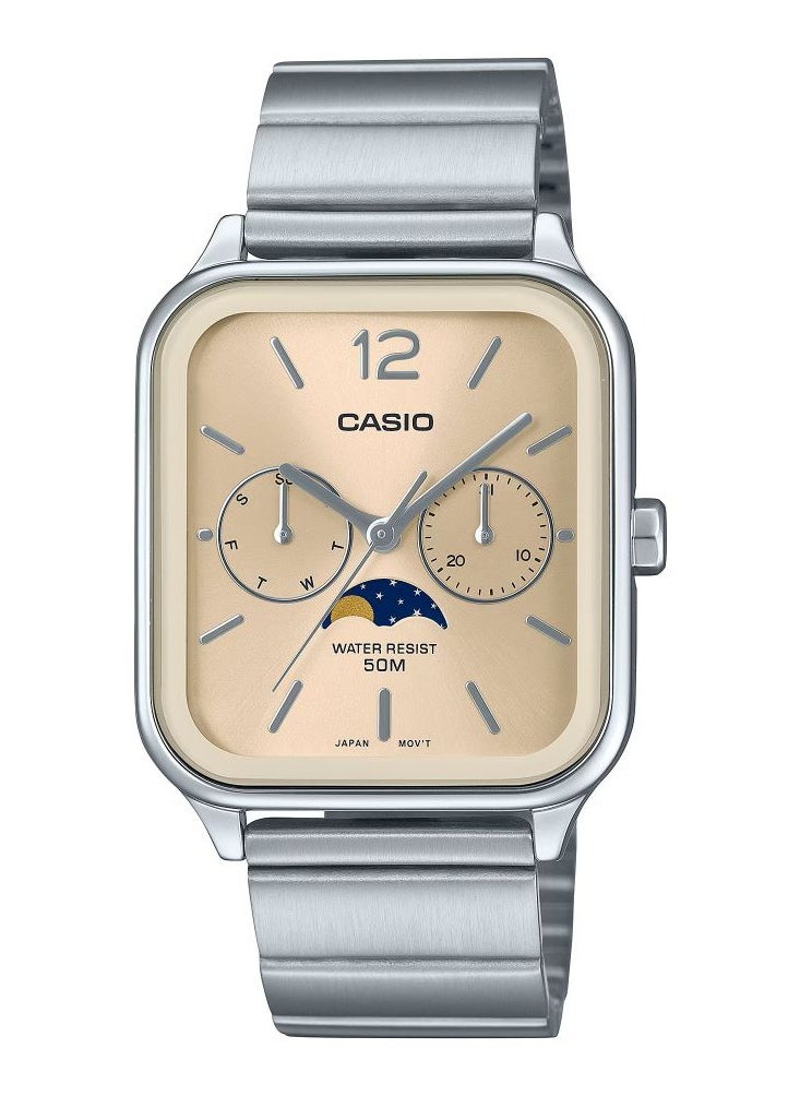 CASIO - CASIO Standard Analog Beige Dial Stainless Steel Band Unisex Watch-MTP-M305D-9AV - Image 1