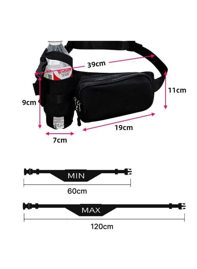 Adjustable Belt Bag Waterproof Running Bag Hiking Waist Pack with Water Bottle Holder - Image 2