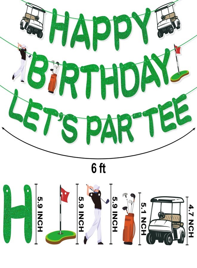 Uflashmi Pre-Strung Golf Happy Birthday Banner, Let’s Par-tee Golf Themed Birthday Party Decorations for Men - Image 2