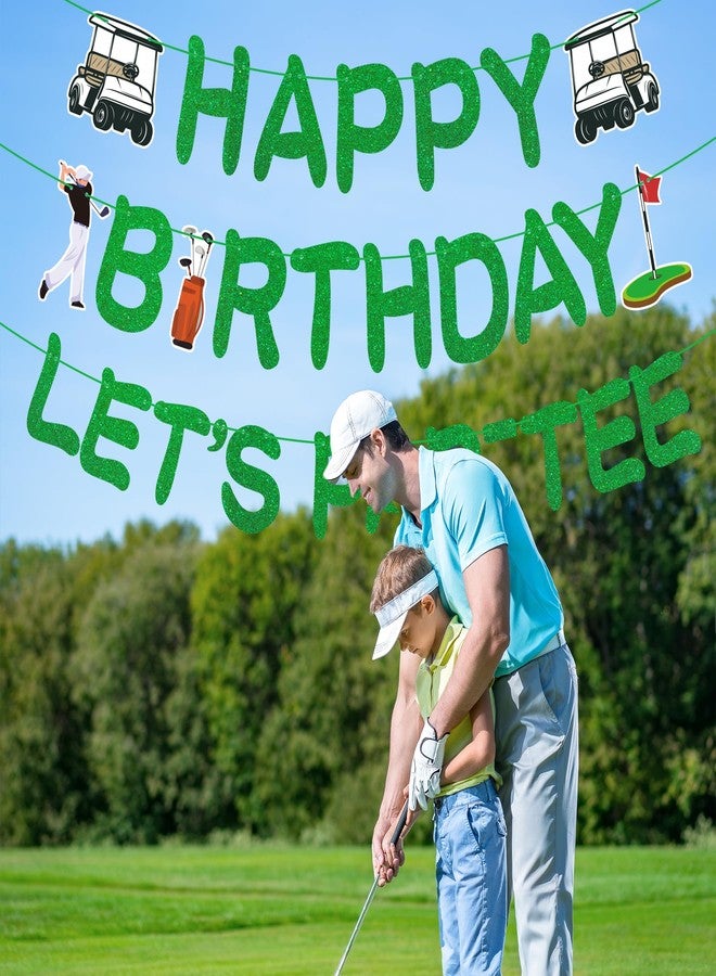 Uflashmi Pre-Strung Golf Happy Birthday Banner, Let’s Par-tee Golf Themed Birthday Party Decorations for Men - Image 5
