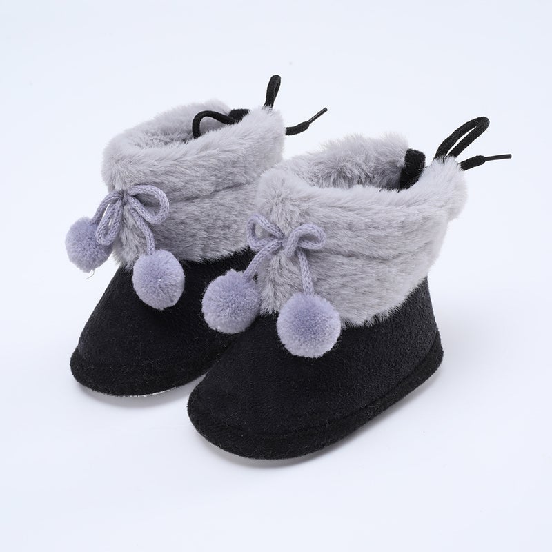 2022 Autumn Winter Baby Shoes Non-slip Soft Sole XW013 Black 