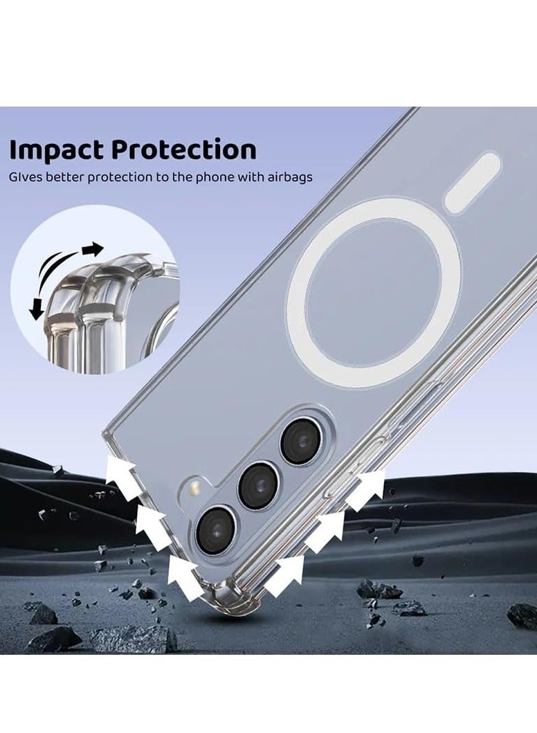 حافظة MagSafe شفافة لهاتف Z Fold 6 [متوافقة مع MagSafe] حافظة هاتف شفافة نحيفة مضادة للاصفرار غطاء مغناطيسي واقي لهاتف Z Fold 6 7.6 بوصة 2024 - Image 2