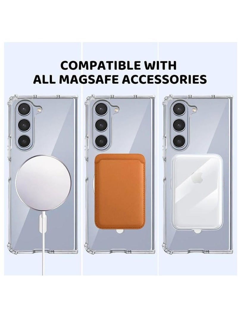 حافظة MagSafe شفافة لهاتف Z Fold 6 [متوافقة مع MagSafe] حافظة هاتف شفافة نحيفة مضادة للاصفرار غطاء مغناطيسي واقي لهاتف Z Fold 6 7.6 بوصة 2024 - Image 5