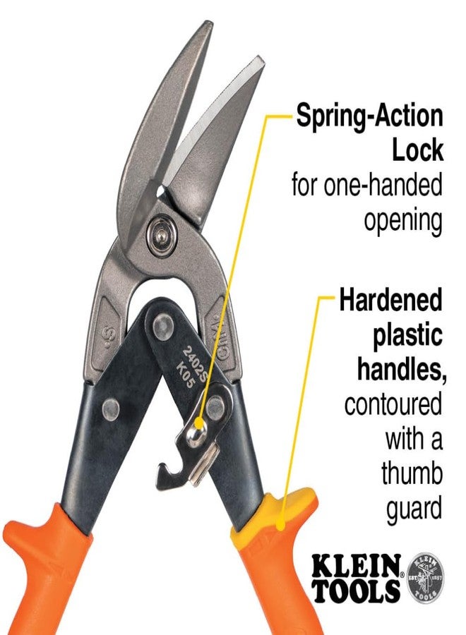 Klein Tools 2402S Straight-Cutting Offset Snips, Aviation Tin Snips with Forged Blade for Precision Sheet Metal Cutting - Image 3