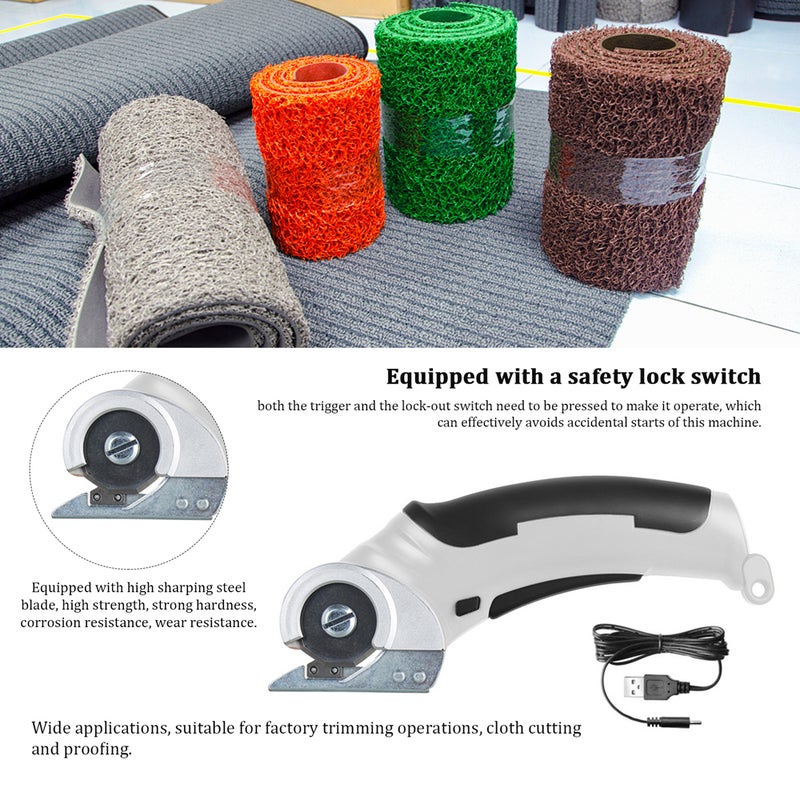 4.2V Electric Cloth Cutter Copper Coil Motor Portable Fabric Cutting Machine Handheld Paperboard Sponge Leather Rugs Carpet Trimmer - Image 3
