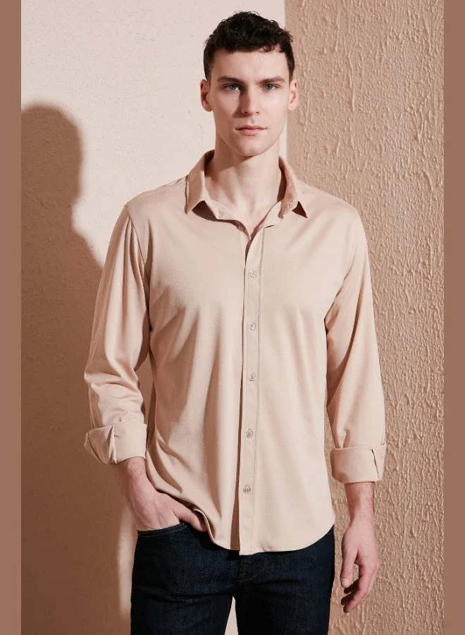 Buratti Buratti Cotton Regular Fit Plain Collar Shirt Men's SHIRT CF25S119628