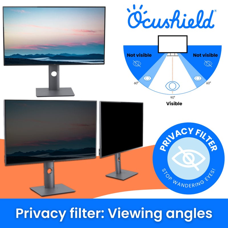 Ocushield 15.6” (16:9) Premium Anti Blue Light Screen Protector with Privacy Filter for Laptops and Computer Monitors - Anti-Glare - Easy Install - Anti-Fingerprint - Reduce Eye Fatigue(345 x 194 mm) - Image 5