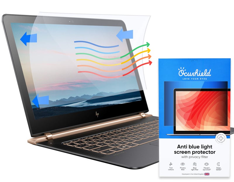 Ocushield 15.6” (16:9) Premium Anti Blue Light Screen Protector with Privacy Filter for Laptops and Computer Monitors - Anti-Glare - Easy Install - Anti-Fingerprint - Reduce Eye Fatigue(345 x 194 mm) - Image 1
