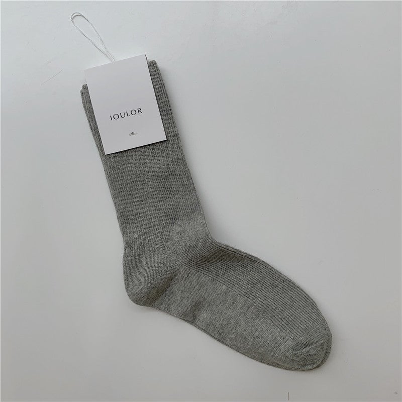Korean Style Cotton Tube Socks Light gray