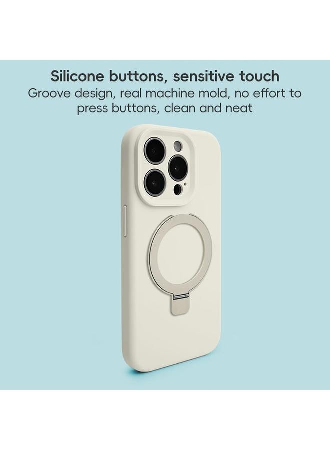 Zaboon Case For iPhone 13 Precision Hole Liquid Silicone MagSafe Metal Ring Holder Phone Case - Image 4