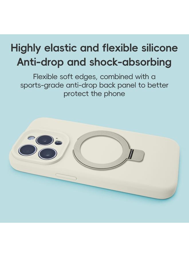 Zaboon Case For iPhone 13 Precision Hole Liquid Silicone MagSafe Metal Ring Holder Phone Case - Image 2