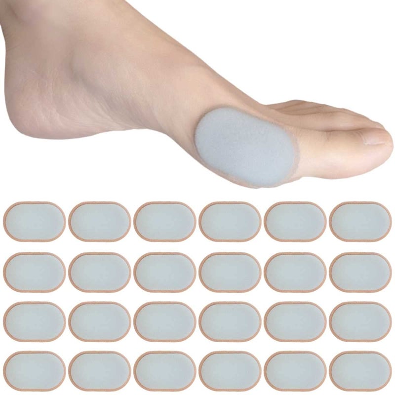 Chiroplax Foam Fabric Bunion Cushions Protector Pads Patch Cover Bandage Hallux Valgus Tailors Bunionette Relief Blister Chafing Rubbing Waterproof 24 Count