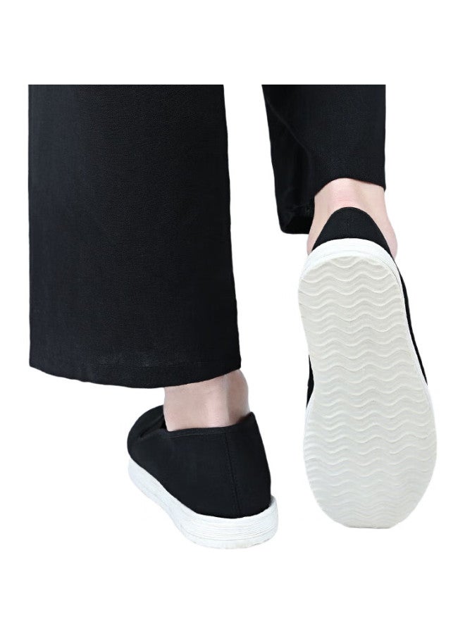 BUSHEYUAN Traditional Cloth Shoes Men'S One-Step Shoes Men'S Elderly Shoes Thousand-Layer Sole Old Beijing Cloth Shoes Yw20 Black 42 - Image 2