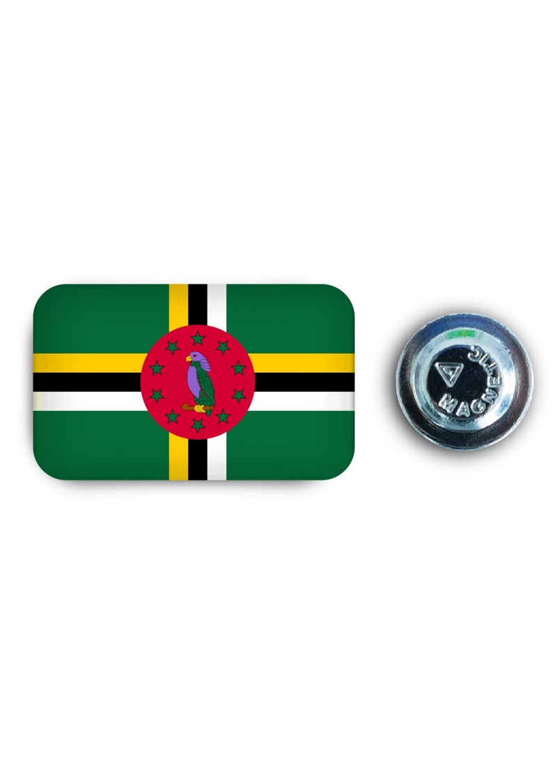 971MEDIA Dominica Flag Magnetic Badge  - Image 1