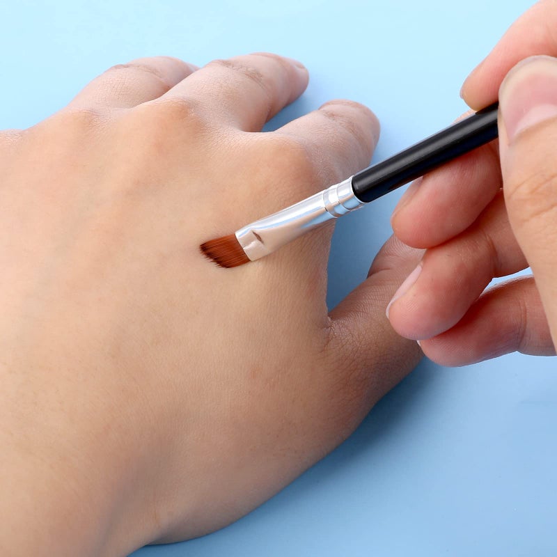 WLLHYF 5Pcs Angled Eyeliner Brush, Fine Slanted Flat Angle Eye Liner Eyebrow Brush Eye Makeup Brush Soft Fibers Synthetic Bristles Eye Makeup Tool - Image 4