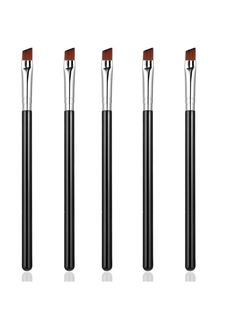 WLLHYF - WLLHYF 5Pcs Angled Eyeliner Brush, Fine Slanted Flat Angle Eye Liner Eyebrow Brush Eye Makeup Brush Soft Fibers Synthetic Bristles Eye Makeup Tool - Image 1