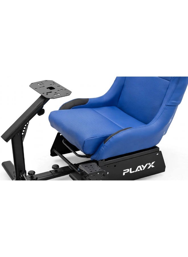 PlayX Ultimate Foldable Racing Simulator Cockpit with Bucket Seat & Steering Wheel Stand for Logitech G923 G29 G920 G27 G25 Thrustmaster T248 T300 Fanatec DD1 DD2 | Heavy Duty Racing Wheel Stand with Gaming Chair, Pedal & Shifter Mount for PS4 PS5 Xbox One PC | 330LBS Steel Frame Racing Chair Cockpit with Adjustable Wheel & Pedal Position, Foldable Backrest for Easy Storage - Image 4