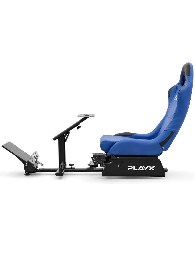 PlayX Ultimate Foldable Racing Simulator Cockpit with Bucket Seat & Steering Wheel Stand for Logitech G923 G29 G920 G27 G25 Thrustmaster T248 T300 Fanatec DD1 DD2 | Heavy Duty Racing Wheel Stand with Gaming Chair, Pedal & Shifter Mount for PS4 PS5 Xbox One PC | 330LBS Steel Frame Racing Chair Cockpit with Adjustable Wheel & Pedal Position, Foldable Backrest for Easy Storage - Image 5