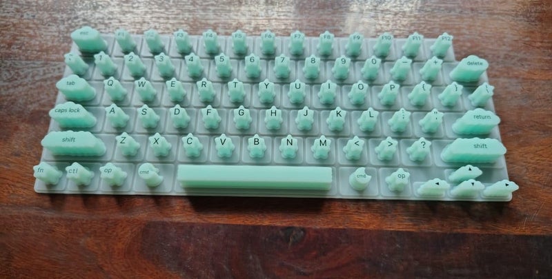 Raya غطاء لوحة مفاتيح متميز لجهاز MacBook Air 13.6 بوصة 2021-2024 [A3113 A2681 M2/M3] و MacBook Air 15.3 بوصة [A3114 A2941 M2/M3] (فن الأظافر باللون النعناعي) - Image 2