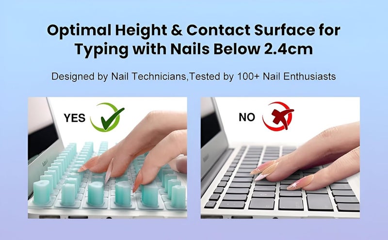 Raya غطاء لوحة مفاتيح متميز لجهاز MacBook Air 13.6 بوصة 2021-2024 [A3113 A2681 M2/M3] و MacBook Air 15.3 بوصة [A3114 A2941 M2/M3] (فن الأظافر باللون النعناعي) - Image 4