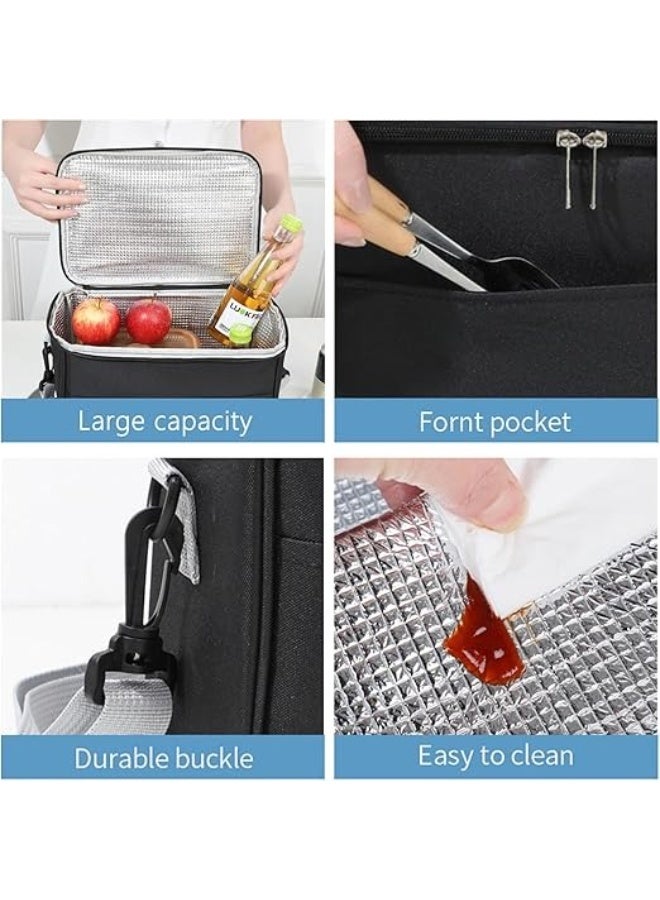 Insulated Lunch Bag for Men & Women – Leakproof Thermal Lunch Box with Adjustable Shoulder Strap, Double Zipper, Portable Oxford Cloth Food Storage Bag, Keeps Food Hot & Cold for Work, School & Travel - Image 5