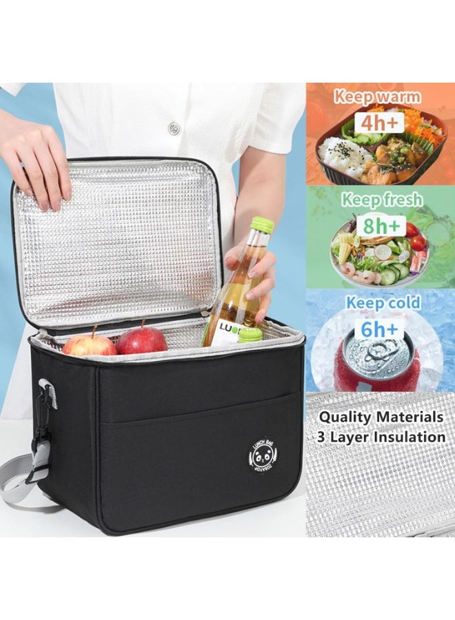 Insulated Lunch Bag for Men & Women – Leakproof Thermal Lunch Box with Adjustable Shoulder Strap, Double Zipper, Portable Oxford Cloth Food Storage Bag, Keeps Food Hot & Cold for Work, School & Travel - Image 3