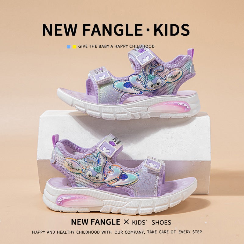Girls Sandals Open Toe 2024 Children Beach Shoes Cartoon Little Girl Princess Shoes Soft Bottom Baby Shoes - Image 5