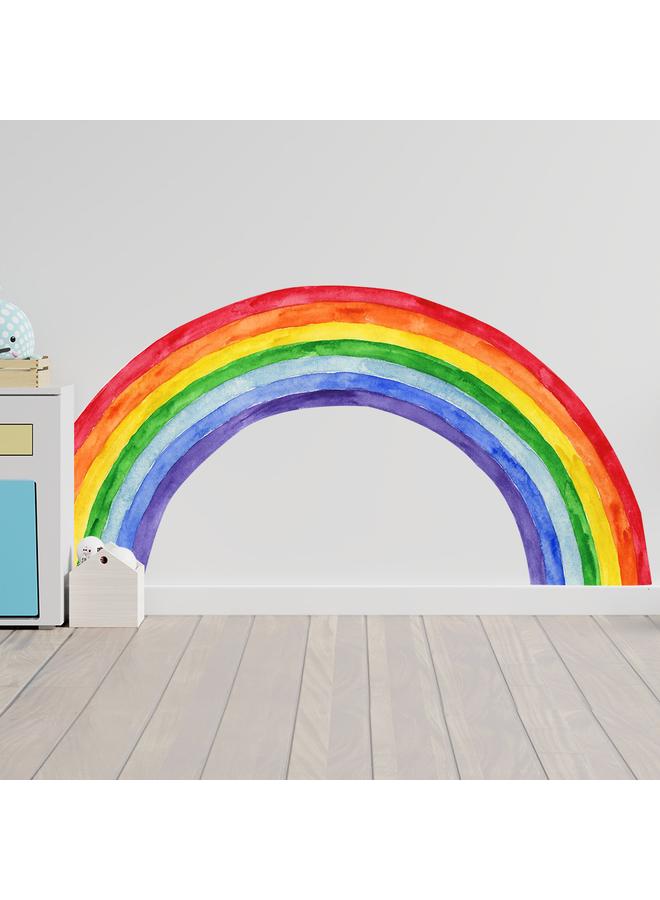 Bluejw Children's Room Creative Cartoon Nordic Style Watercolor Rainbow Wall Stickers, Self-adhesive Wallpaper Background Wall Bedroom Transformation Mural - Image 3