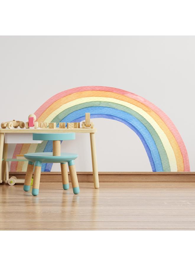 Bluejw Children's Room Creative Cartoon Nordic Style Watercolor Rainbow Wall Stickers, Self-adhesive Wallpaper Background Wall Bedroom Transformation Mural - Image 4