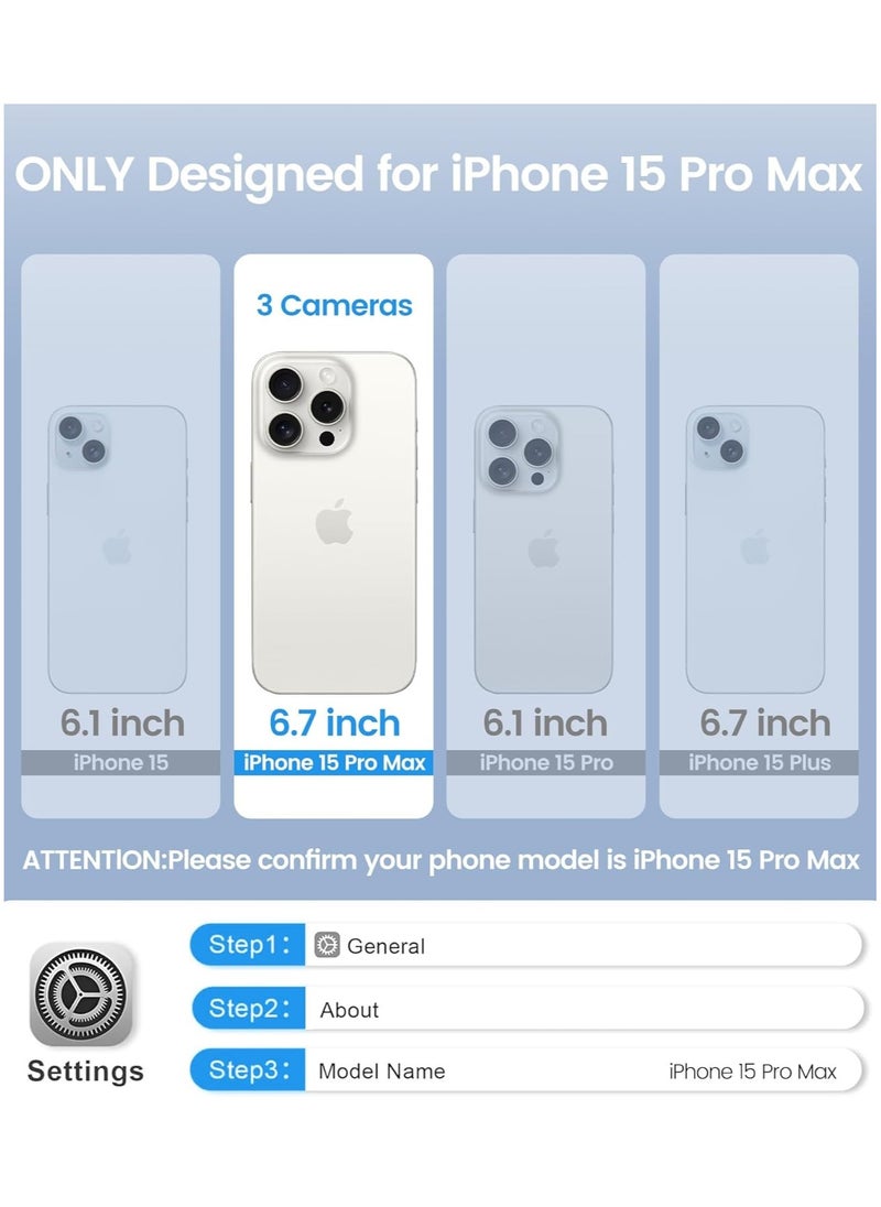 Generic - Magnetic Waterproof Case for iPhone 15 Pro Max, Built-in Screen Protector [IP68 Underwater], 12FT Military Drop Proof, MagSafe Compatible, Full Body Shockproof, 6.7'' - Black - Image 1