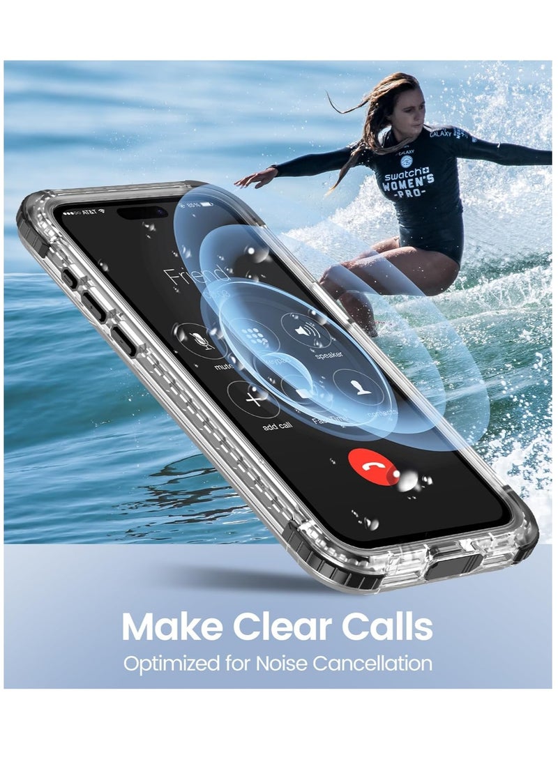 Generic - Magnetic Waterproof Case for iPhone 15 Pro Max, Built-in Screen Protector [IP68 Underwater], 12FT Military Drop Proof, MagSafe Compatible, Full Body Shockproof, 6.7'' - Black - Image 1